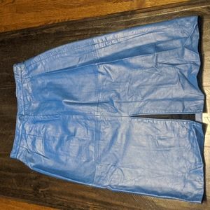Vintage Northside Blue Leather Skirt Size 18